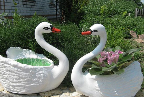 Декоративные фигурки лебеди-вазоны