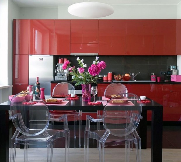 Красный цвет в интерьере квартиры 